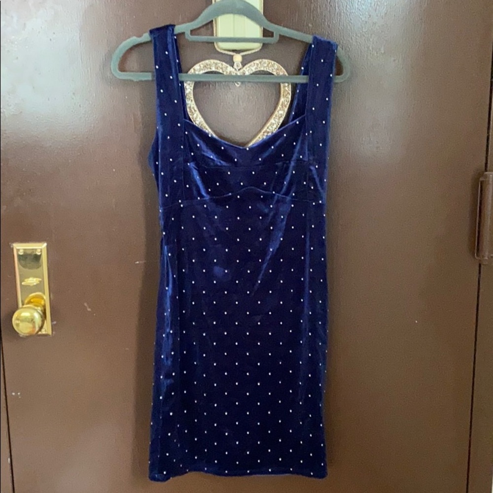 Forever 21 Bodycon Blue Pearl Studded Minidress